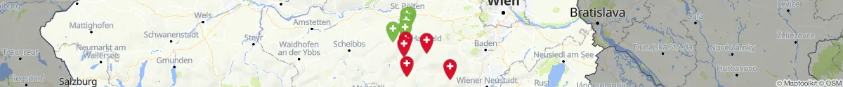 Kartenansicht für Apotheken-Notdienste in der Nähe von Kleinzell (Lilienfeld, Niederösterreich)